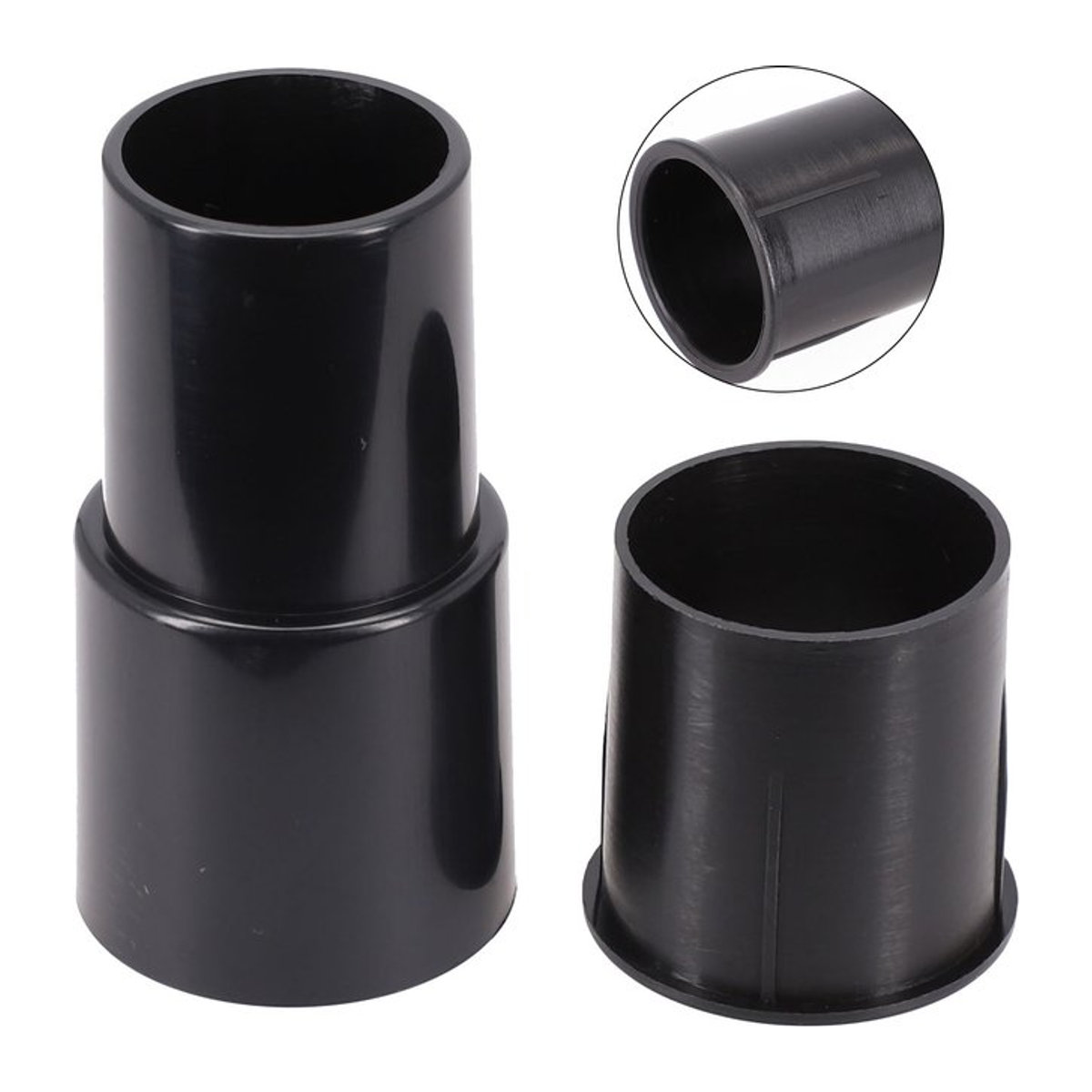VIBRATITE Staubsauger Schlauch Adapter Konverter Set, 2 Stück, Schwarz, Kunststoff, 32mm bis 35mm - Bild 1
