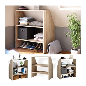 Vicco Bücherregal als Dachschrägenregal und Standregal in Eiche Natur