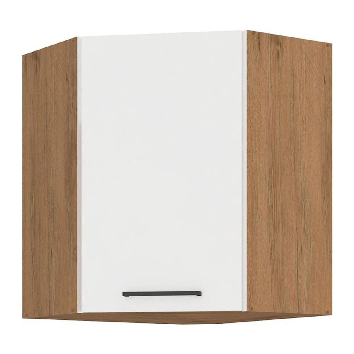 Vicco Eckhängeschrank Lancelot in Weiß Hochglanz und Eiche Modern mit Drehtüren B/T: 60 x 60 cm - Bild 1