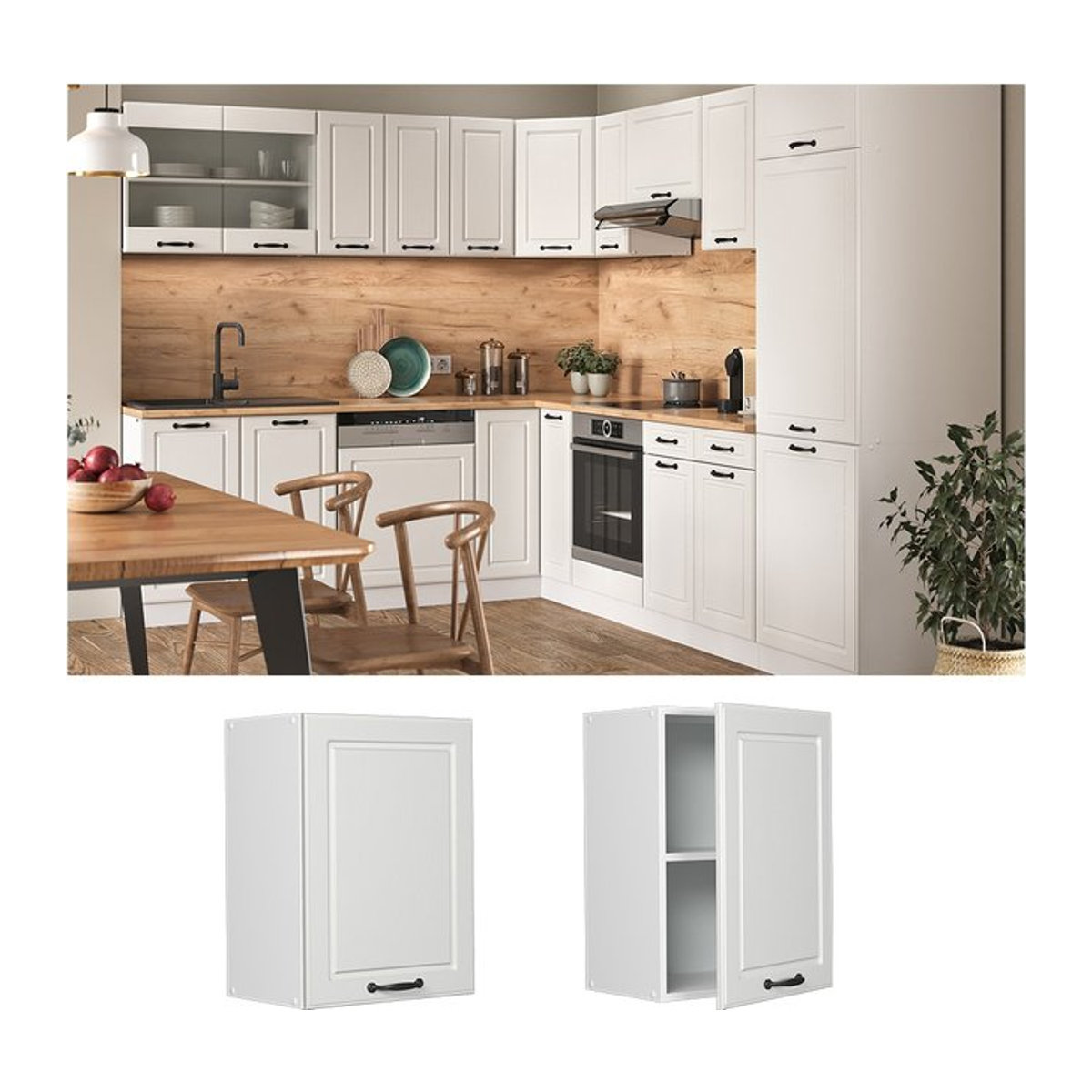 Vicco Hängeschrank R-Line Landhaus Stil Weiß B: 45 cm, H: 60 cm, T: 31 cm - Bild 1
