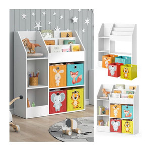 Vicco Kinderregal Luigi Weiß mit 4 bunten Faltboxen, B/H/T: 100,4 x 114,2 x 30,9 cm