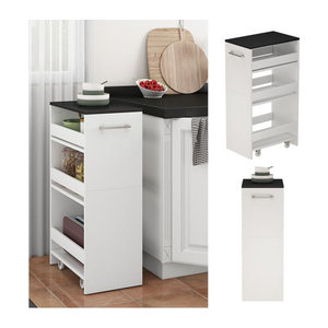 Vicco Rollregal Rivo Modern Weiß Anthrazit B: 30 cm, H: 84,4 cm
