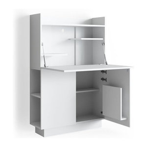 Vicco Schreibtisch-Schrank Alena in Weiß – Minimalistischer Büroschrank und Computertisch