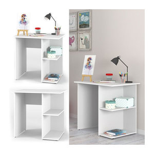Vicco Schreibtisch Simple Kinderschreibtisch aus Holzwerkstoff, Weiß, B: 82 cm, T: 60 cm, H: 76 cm