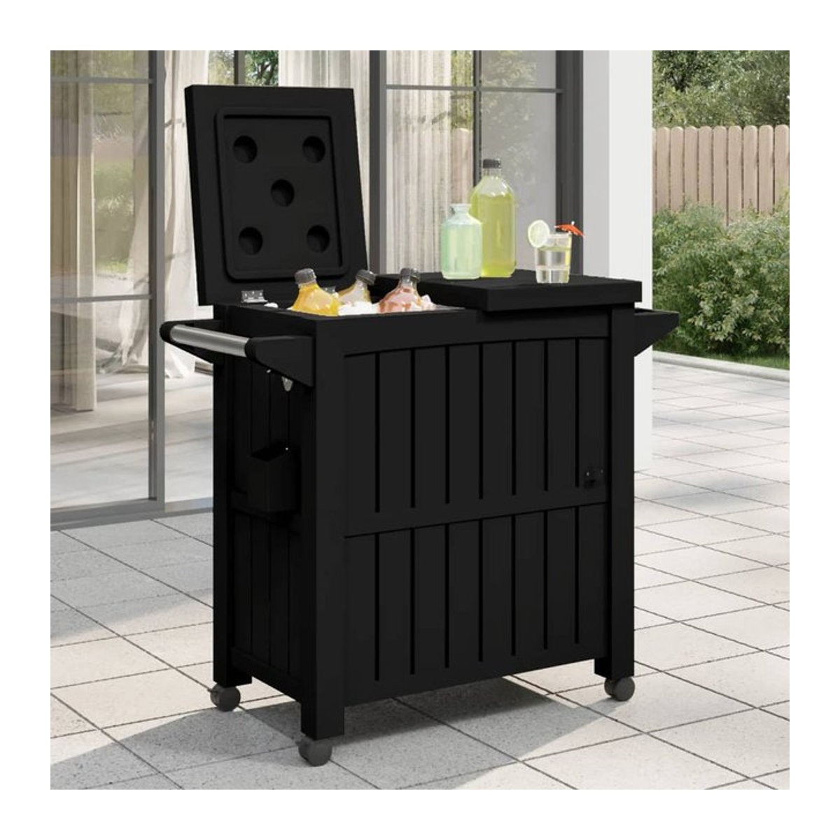 Vidaxl 3-in-1 Kellnerservice-Wagen in Schwarz aus Polypropylen - Bild 1