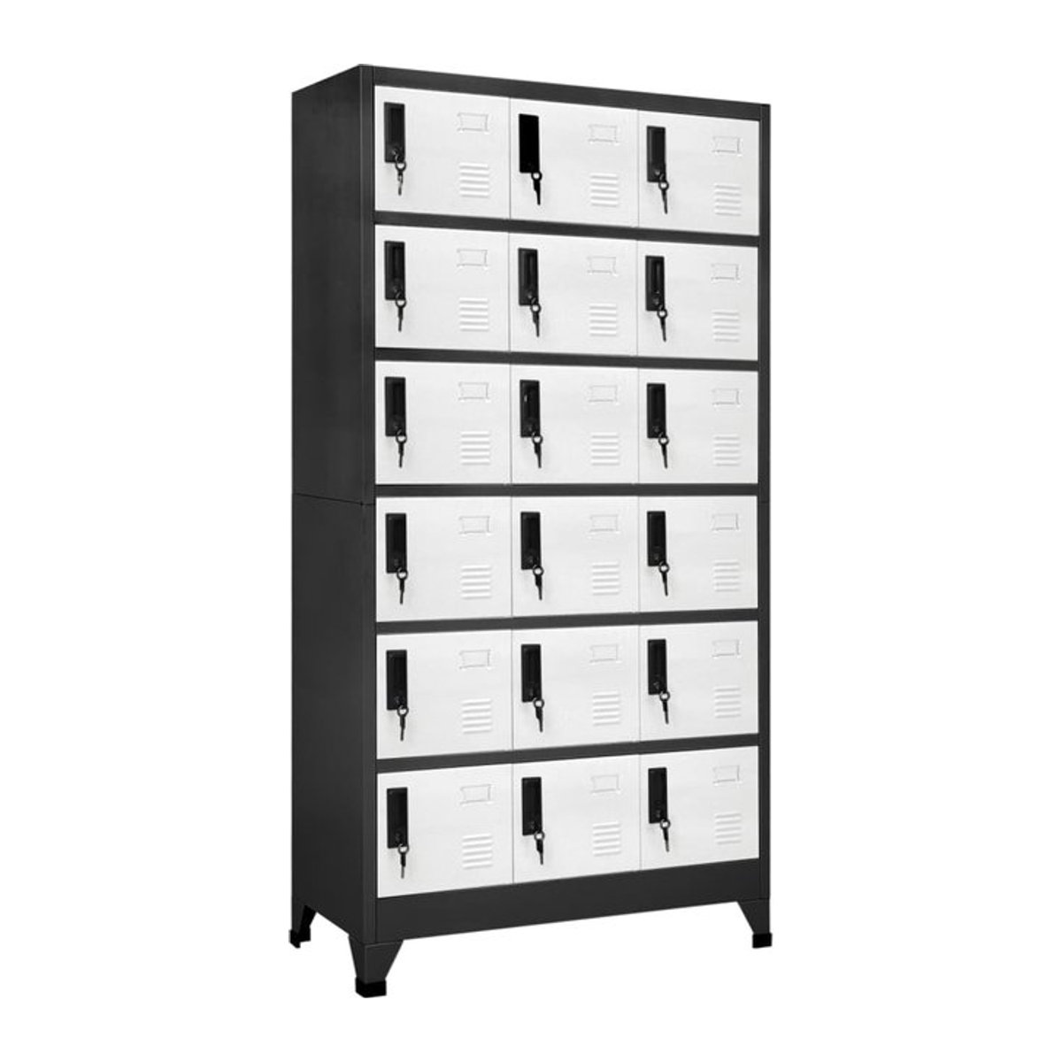Vidaxl Abschließbarer Schrank aus Stahl in Anthrazit und Weiß mit modernem Design, B/T/H: 90 x 40 x 180 cm - Bild 1