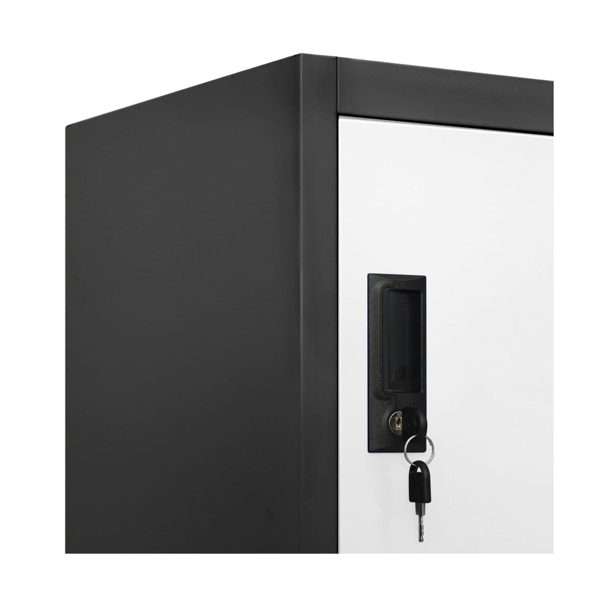 Vidaxl Abschließbarer Schrank aus Stahl in Anthrazit und Weiß mit modernem Design, B/T/H: 90 x 40 x 180 cm - Bild 3