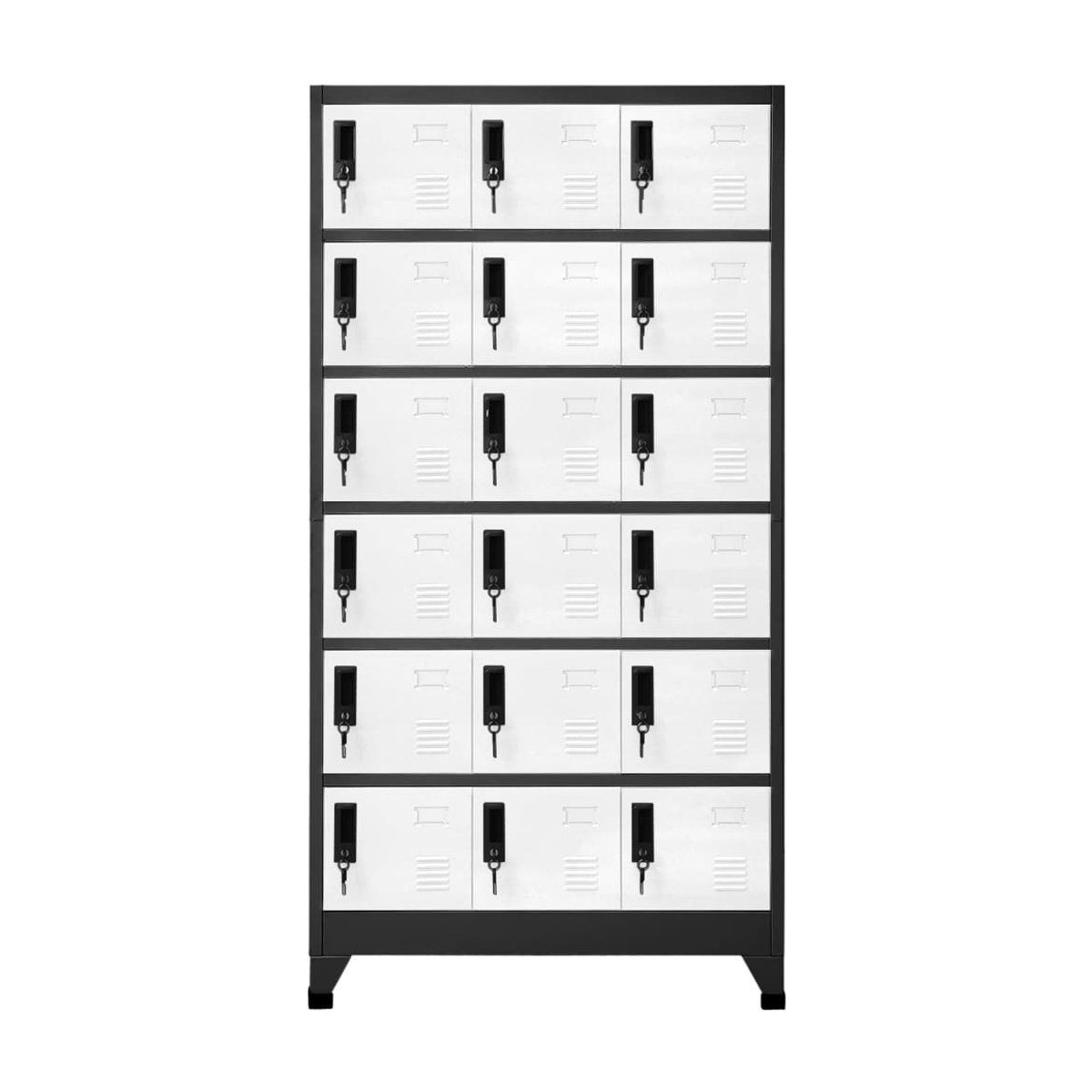 Vidaxl Abschließbarer Schrank aus Stahl in Anthrazit und Weiß mit modernem Design, B/T/H: 90 x 40 x 180 cm - Bild 5
