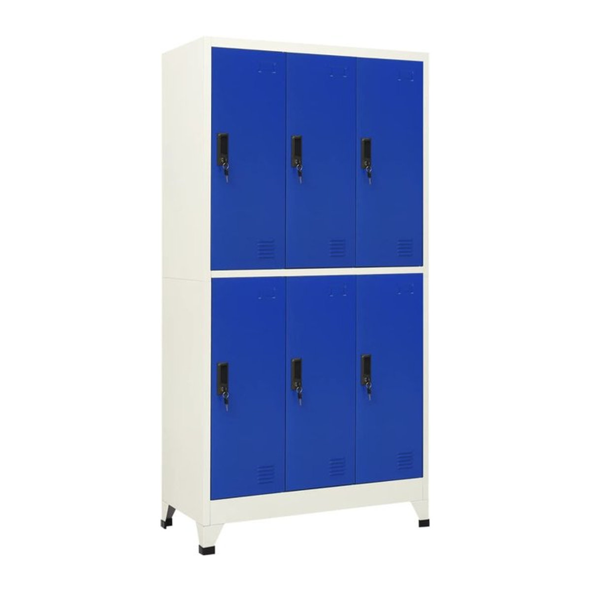 Vidaxl Abschließbarer Schrank aus Stahl in Grau-Blau mit modernem Design, B/T/H: 90 x 45 x 180 cm - Bild 1