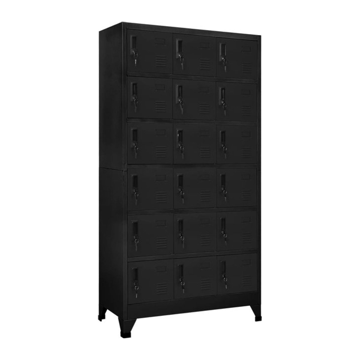 Vidaxl Abschließbarer Schrank aus Stahl in Schwarz mit modernem Design, B/T/H: 90 x 40 x 180 cm - Bild 1