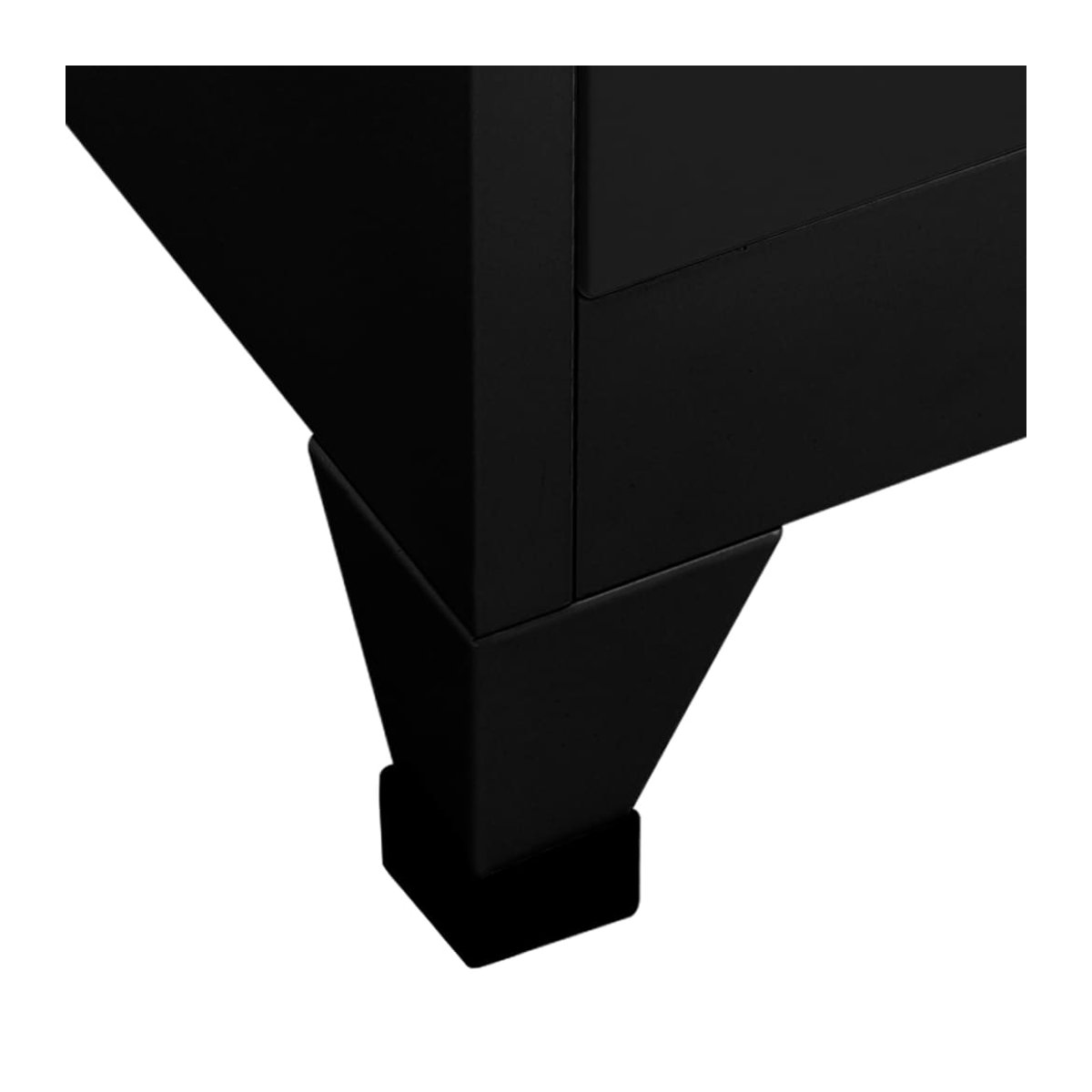Vidaxl Abschließbarer Schrank aus Stahl in Schwarz mit modernem Design, B/T/H: 90 x 40 x 180 cm - Bild 2