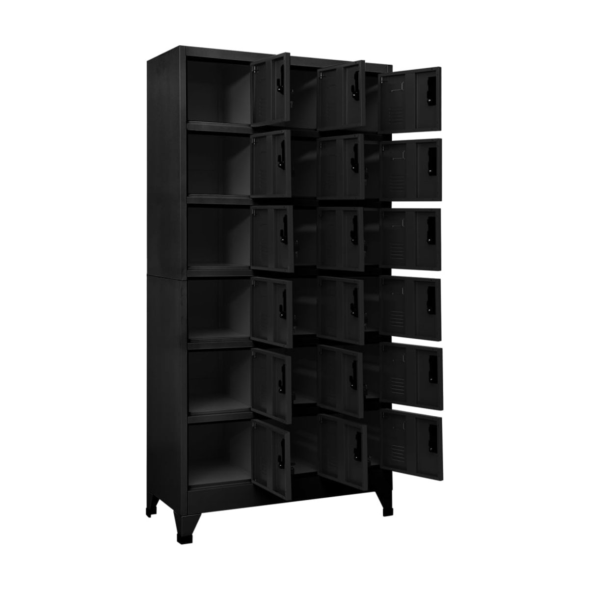 Vidaxl Abschließbarer Schrank aus Stahl in Schwarz mit modernem Design, B/T/H: 90 x 40 x 180 cm - Bild 3