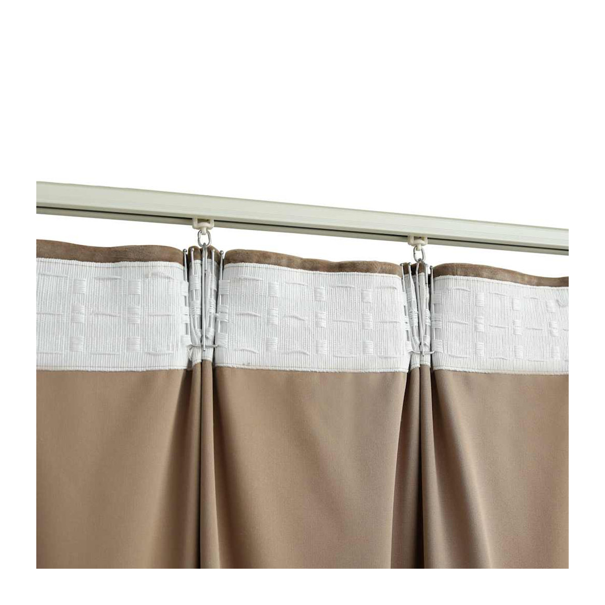 Vidaxl Gardinen aus Samt mit Haken, 2 Stück, blickdicht, Beige, B: 140 cm, H: 245 cm - Bild 2