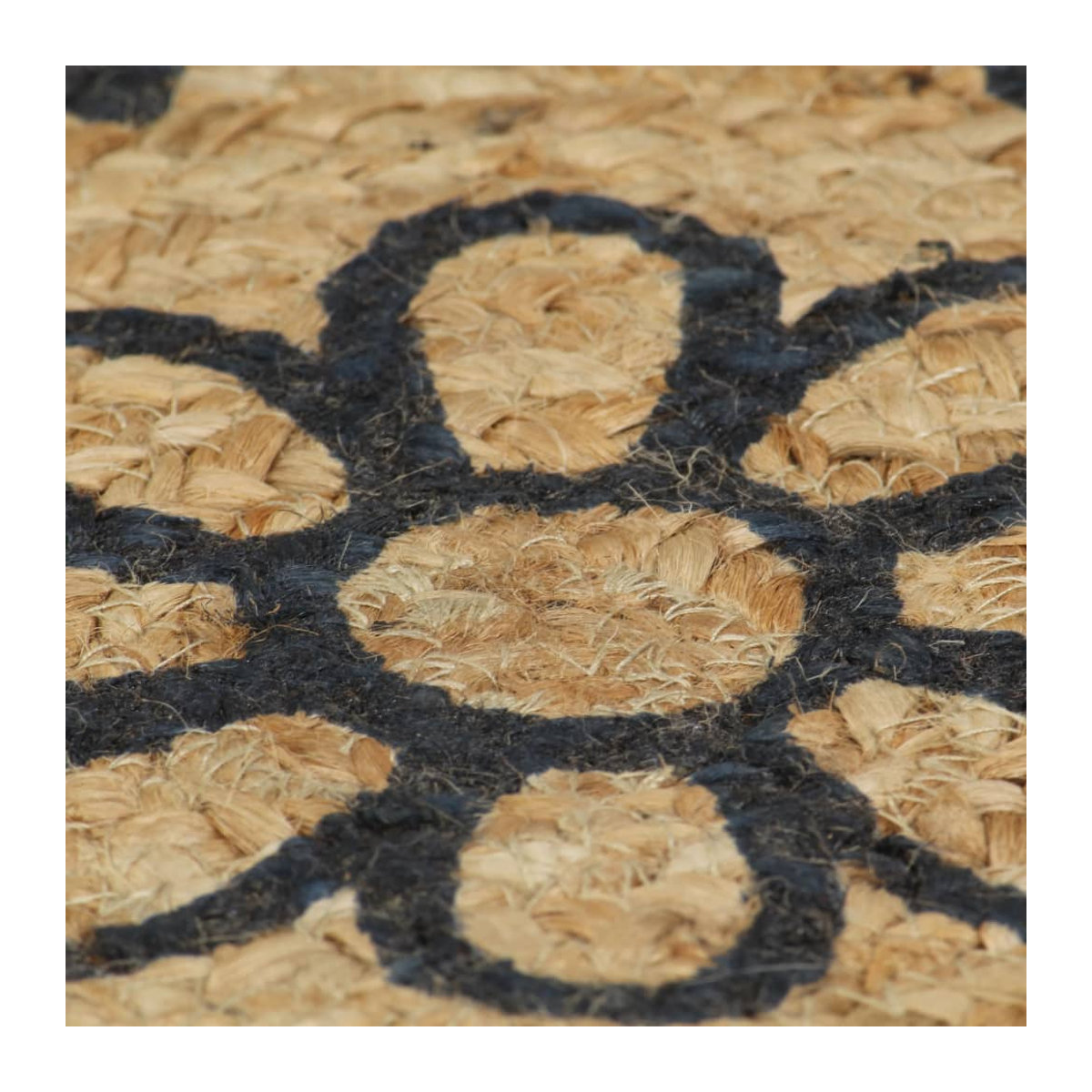 Vidaxl Handgefertigter Jute Teppich in Dunkelblau mit geflochtenem Design - Bild 2