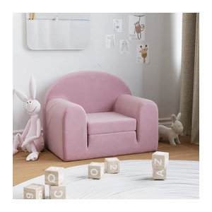 Vidaxl Kindersofa aus weichem Plüsch, ausziehbar, Rosa