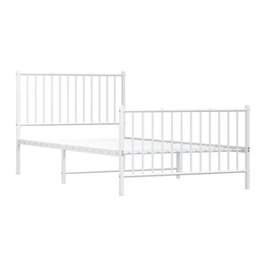 Vidaxl Metallbett Klassisch in Weiß mit Kopf- und Fußteil B/T: 100 x 200 cm