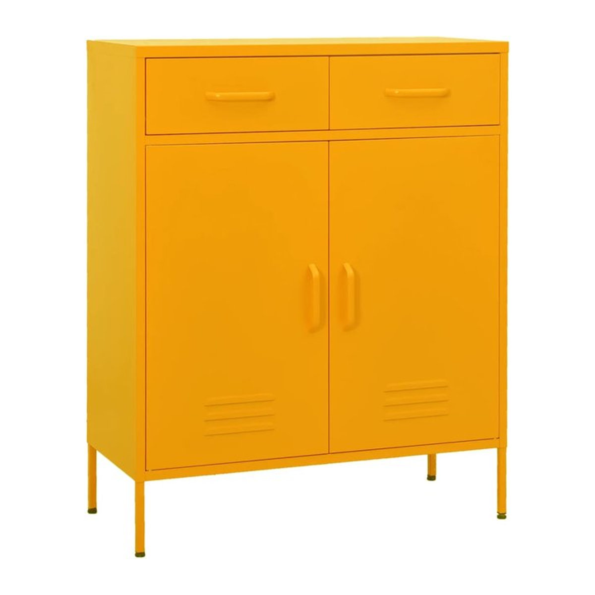 Vidaxl Schrank aus Stahl in Senfgelb mit Schubladen und Kugelauszügen, B/T/H: 80 x 35 x 101,5 cm - Bild 1