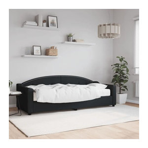 vidaxl Tagesbett mit Matratze in Schwarz aus Stoff und Metall, Polsterbett Klassisch, B/T/H: 200 x 80 x 90 cm