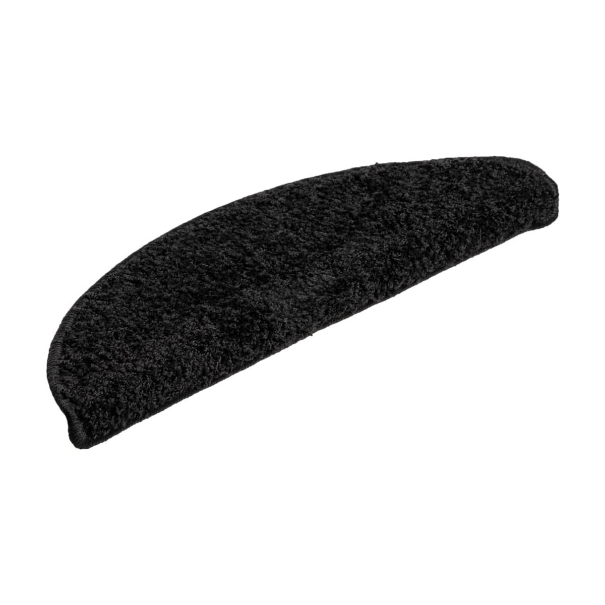 Vidaxl Treppenmatten 15 Stück, schwarz, halbrund, getuftet aus PP, B/T/H: 56 x 17 x 3 cm - Bild 3