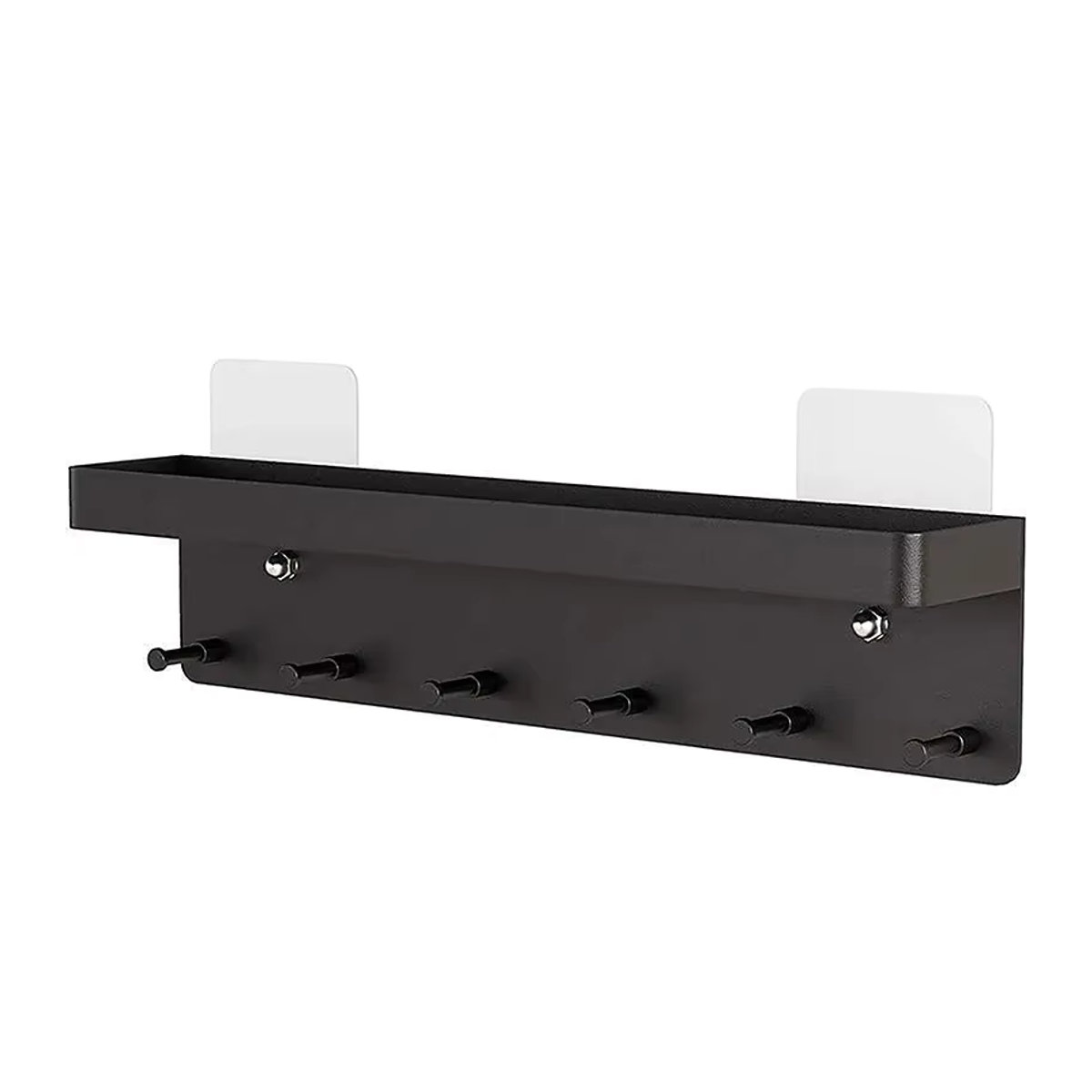 VIE LENTE Wandregal Organizer mit 6 Haken für Küche und Bad, Minimalistisch, Weiß oder Schwarz - Bild 4
