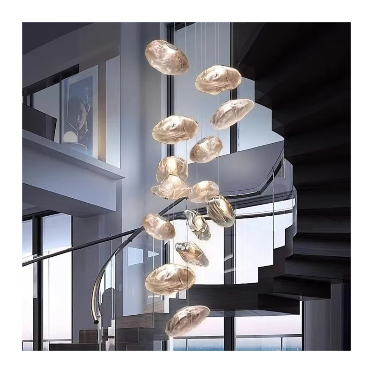 VIGOUS Moderner Kronleuchter aus Glas mit G9 LED in Silber - Bild 4