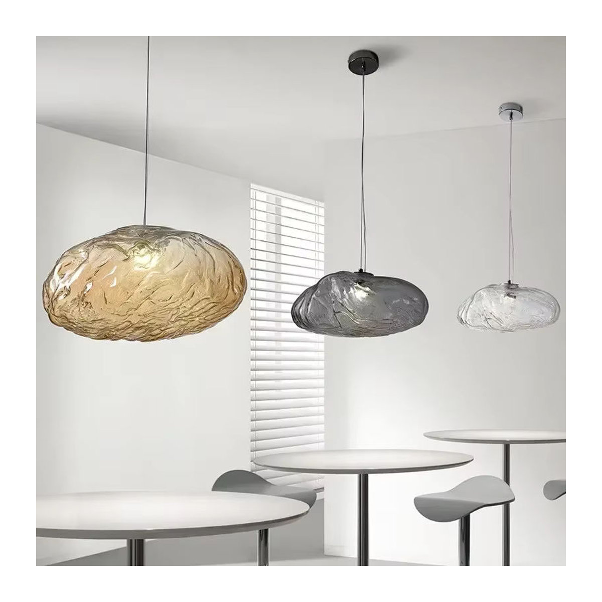 VIGOUS Moderner Kronleuchter aus Glas mit G9 LED in Silber - Bild 5