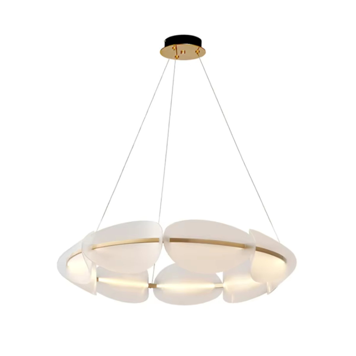 VIGOUS Moderner LED Kronleuchter aus Acryl in Weiß für Wohnzimmer, Esszimmer und Schlafzimmer - Bild 4