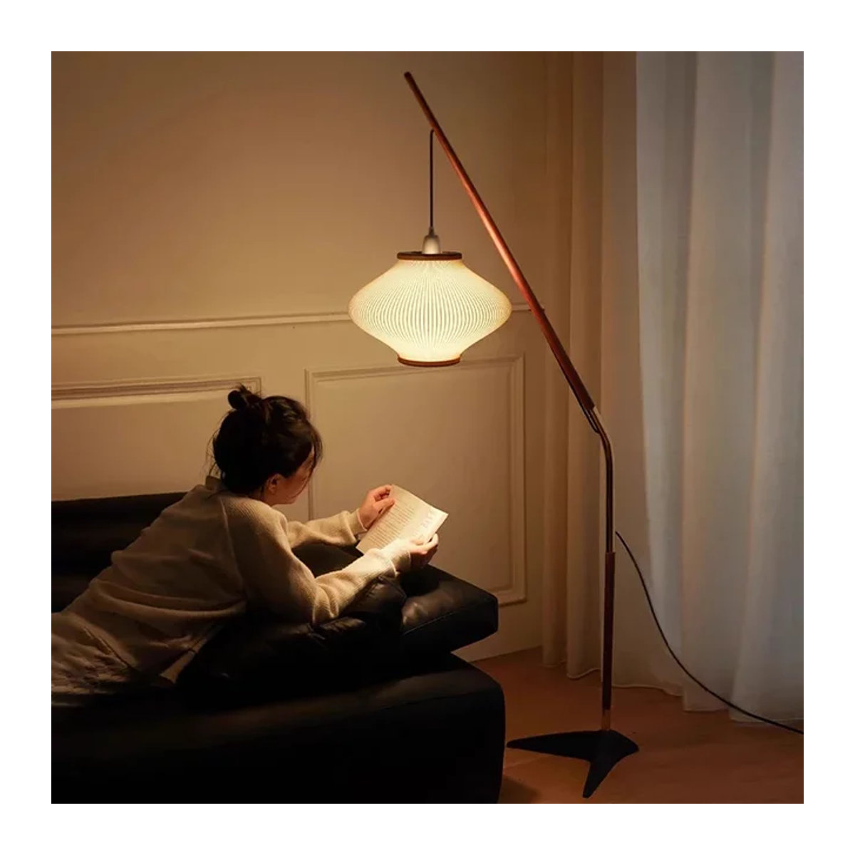 VIGOUS Stehlampe im nordischen Minimalismus aus Acryl für Wohnzimmer und Schlafzimmer - Bild 1
