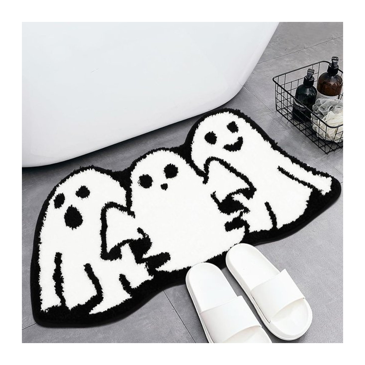 Vikama Halloween Türmatte mit Schädel-Design in Grün, Kaschmir-Optik für den Außenbereich - Bild 1