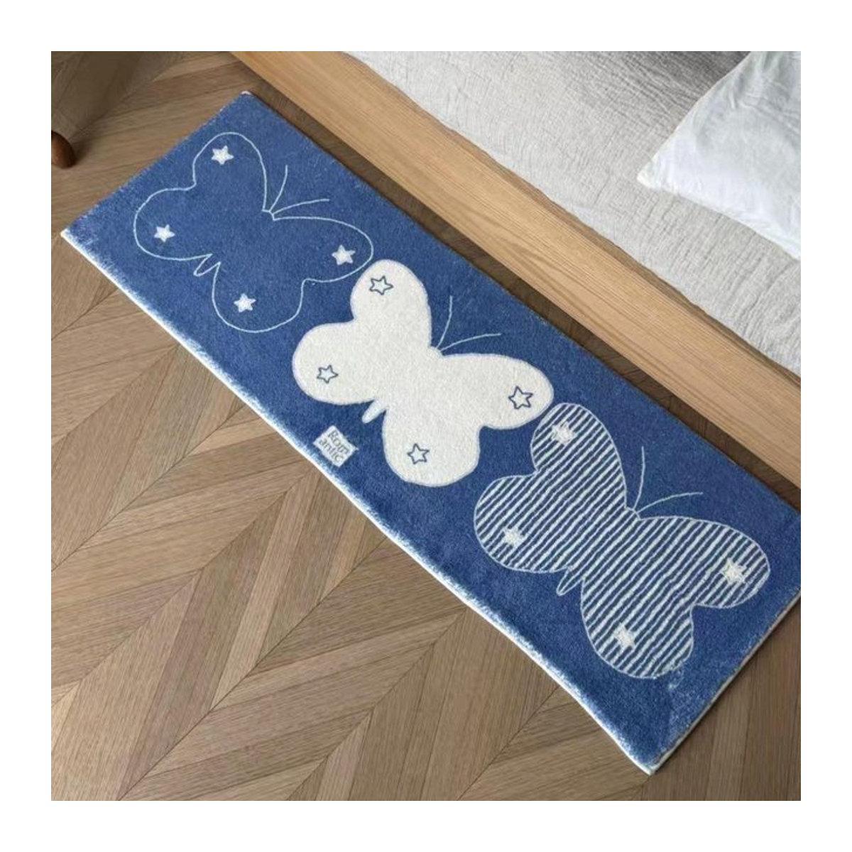 VIKAMA Ins Wind Star Schmetterling Teppich, weicher Streifen-Bettvorleger und Bodenmatte, B/T: 120 x 40 cm - Bild 1