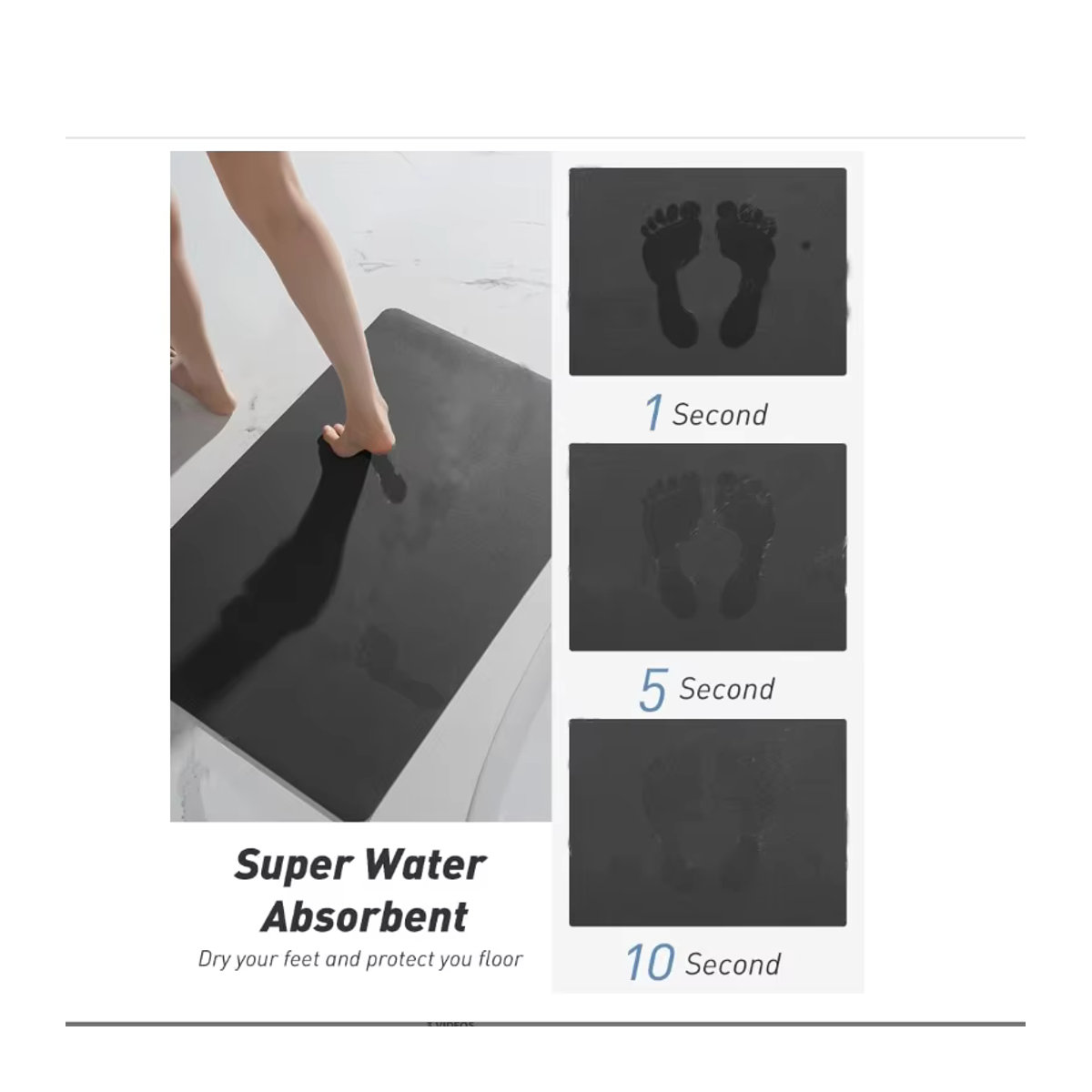 VIKAMA Küchen-Bodenmatte aus rutschfestem und wasserabsorbierendem Kieselgur - Bild 3