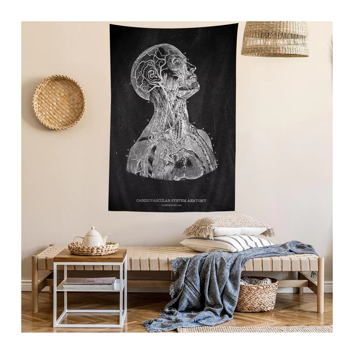 VIKAMA Kunst-Wandteppich mit menschlicher Anatomie für medizinische Bildung und Dekoration, Breite: 60 cm - Bild 2