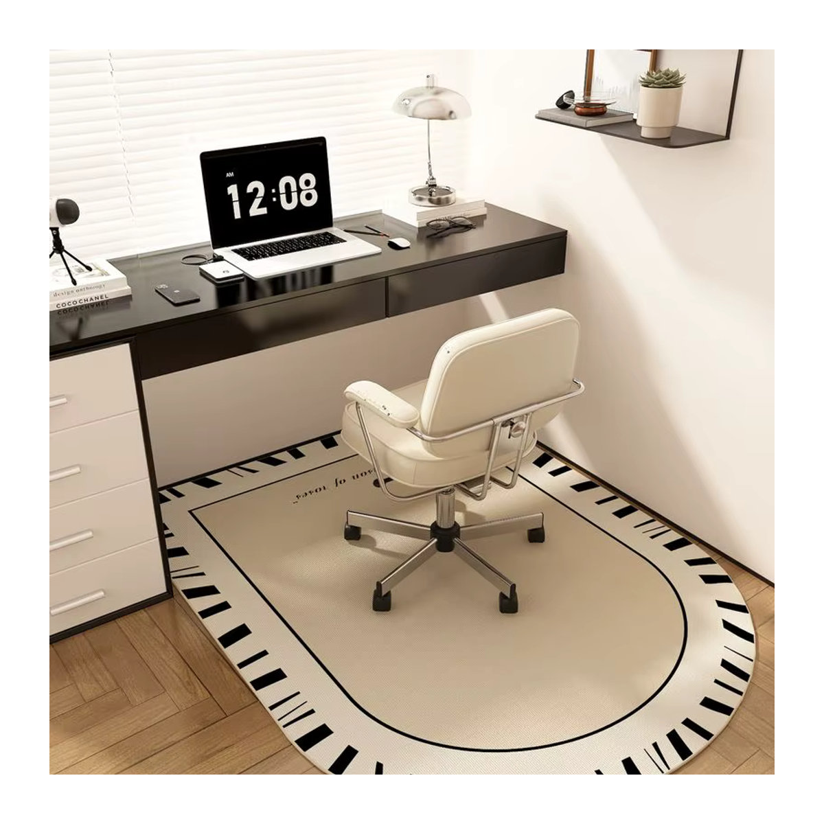 VIKAMA Luxus-Teppich im französischen Stil als rutschfeste Matte für Schminktisch und Schlafzimmer - Bild 2