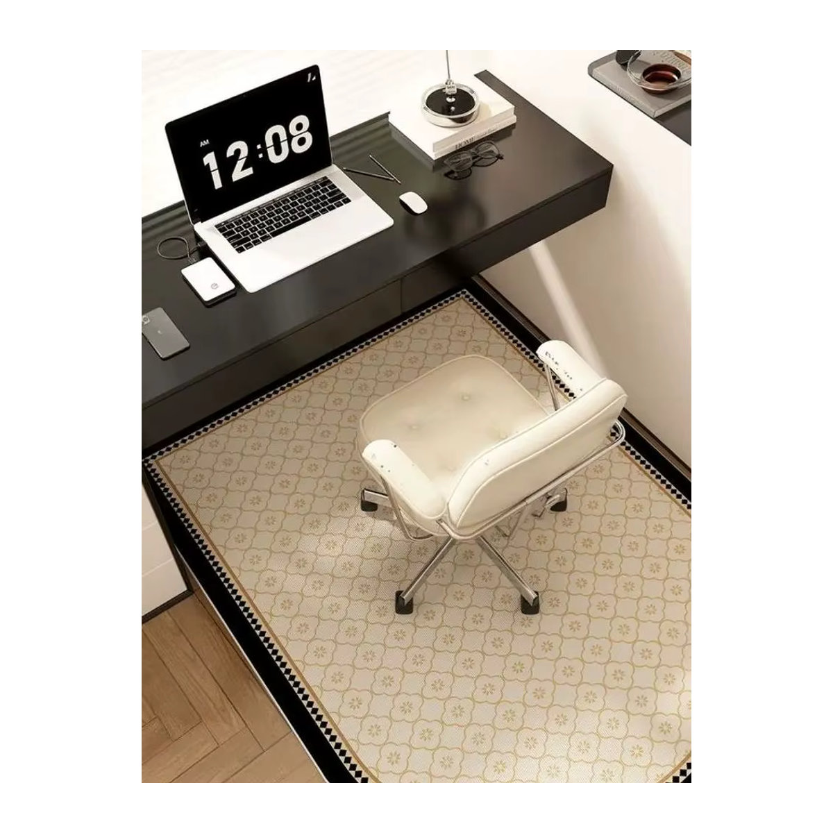 VIKAMA Luxus-Teppich im französischen Stil als rutschfeste Matte für Schminktisch und Schlafzimmer - Bild 3