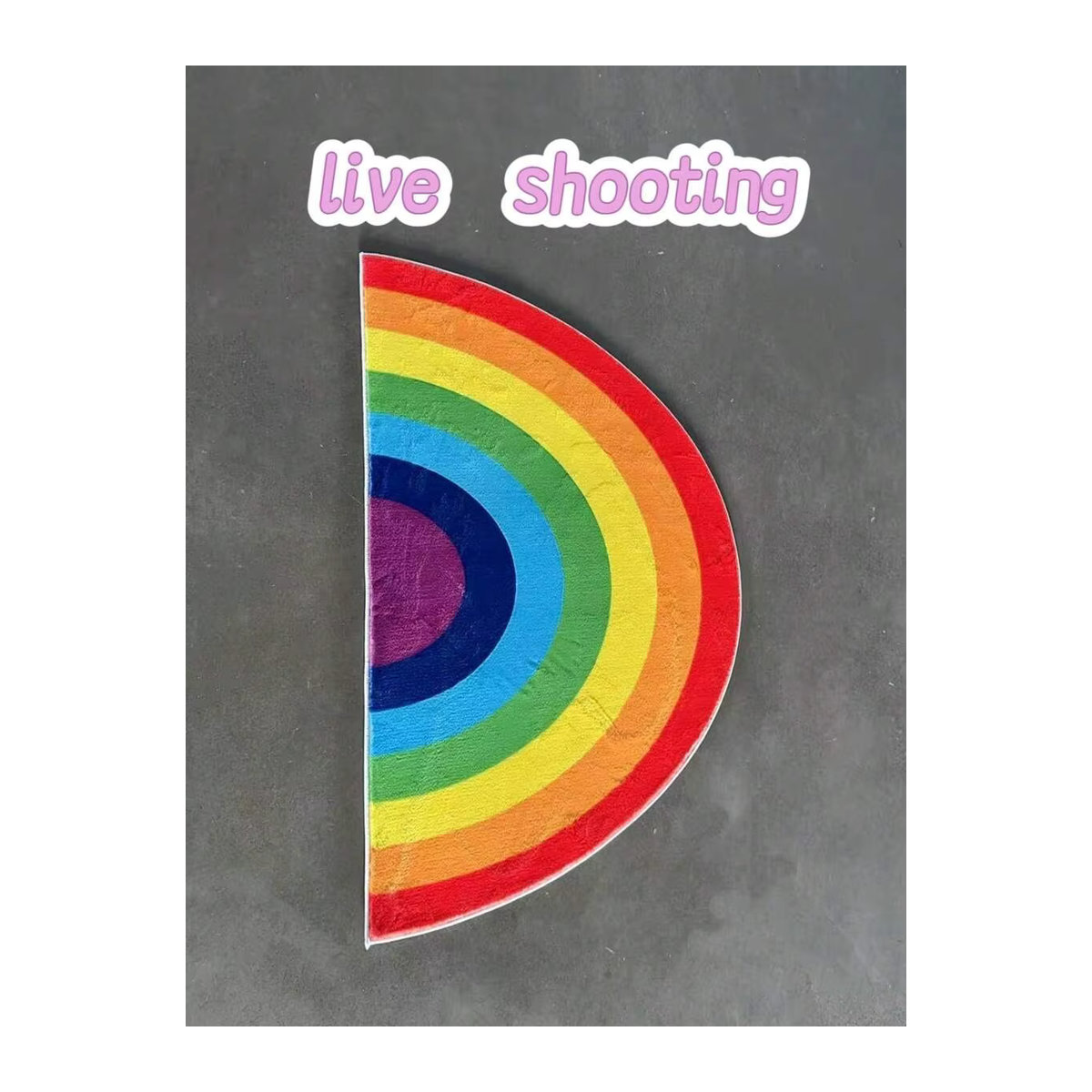 VIKAMA Regenbogen-Halbkreis-Teppich, wasserabweisende Bodenmatte in Multicolor für Innen und Außen - Bild 2