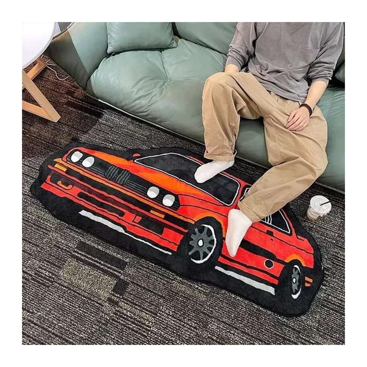 VIKAMA Rennauto-Teppich als dekorativer Bodenläufer für das Kinderzimmer, B/T: 100 x 40 cm - Bild 1