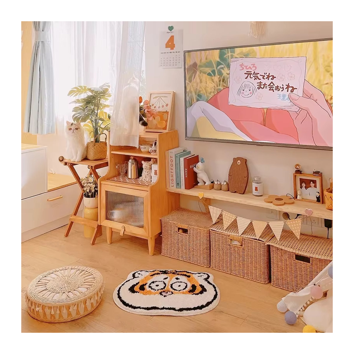 VIKAMA Teppich mit Cartoon Tiger Design, rund, mehrfarbig, saugfähig und dekorativ für Badezimmer oder Wohnzimmer - Bild 5