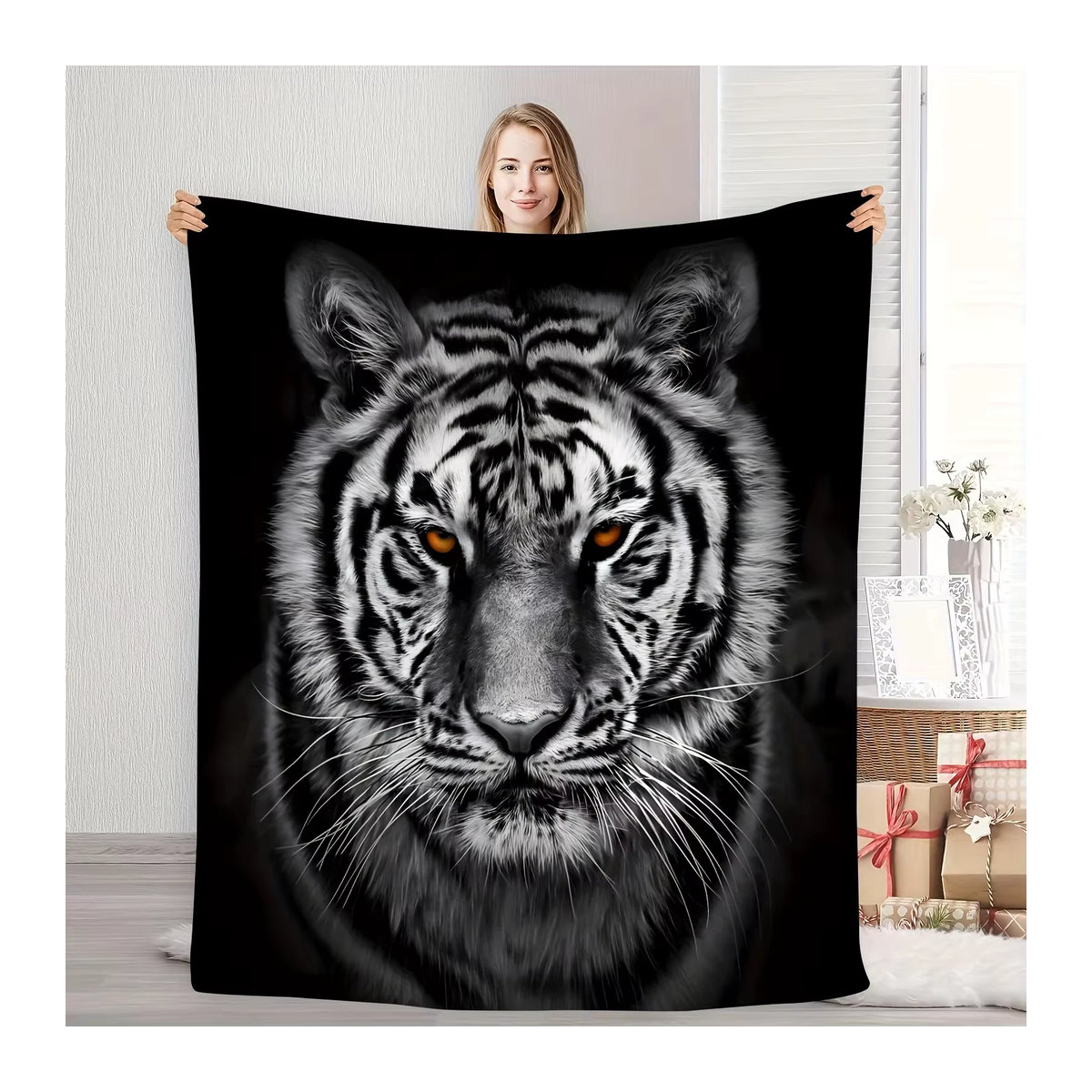 VIKAMA Tiger Head Decke mit Tiger Muster für Wohnzimmer und Schlafzimmer - Bild 2