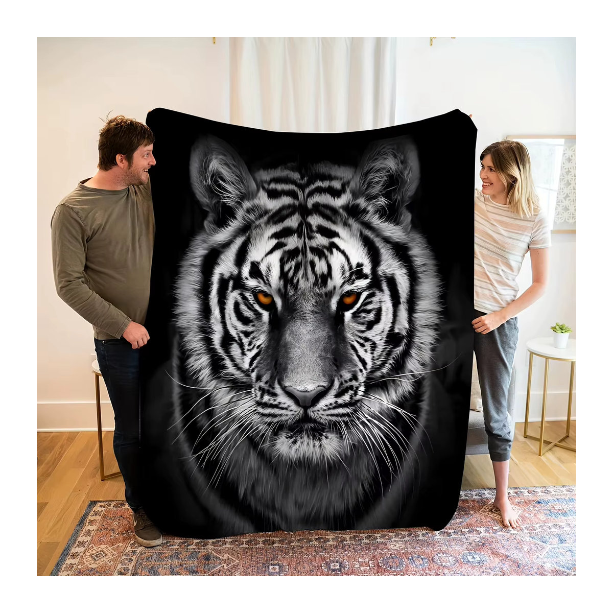 VIKAMA Tiger Head Decke mit Tiger Muster für Wohnzimmer und Schlafzimmer - Bild 3