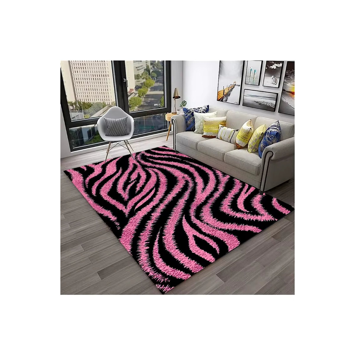 VIKAMA Zebra-gestreifter Teppich für Wohnzimmer und Schlafzimmer - Bild 2