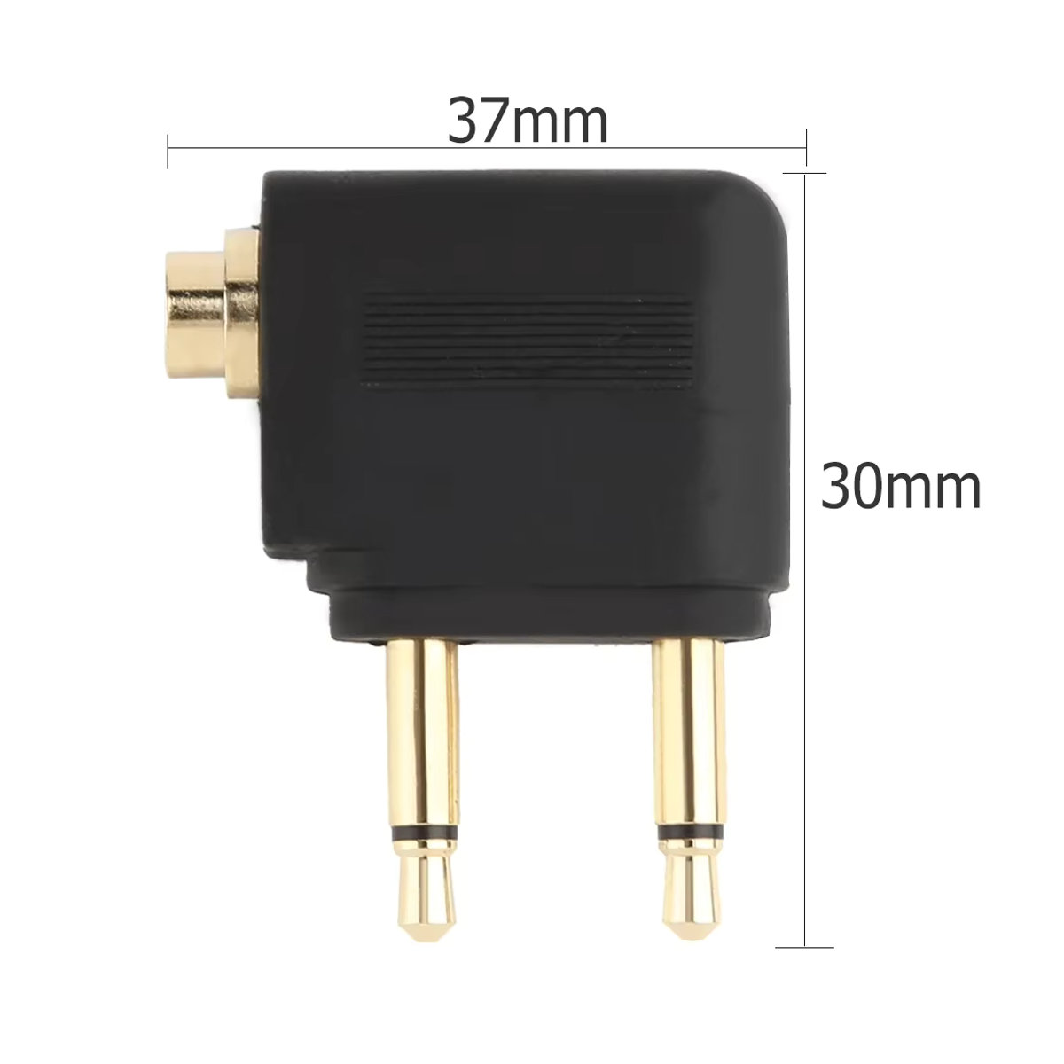 VIKEFON Dual 3,5mm Audio Adapter Jack Kopfhörer Konverter für Airline Flugzeug Reise in Schwarz aus Metall - Bild 6