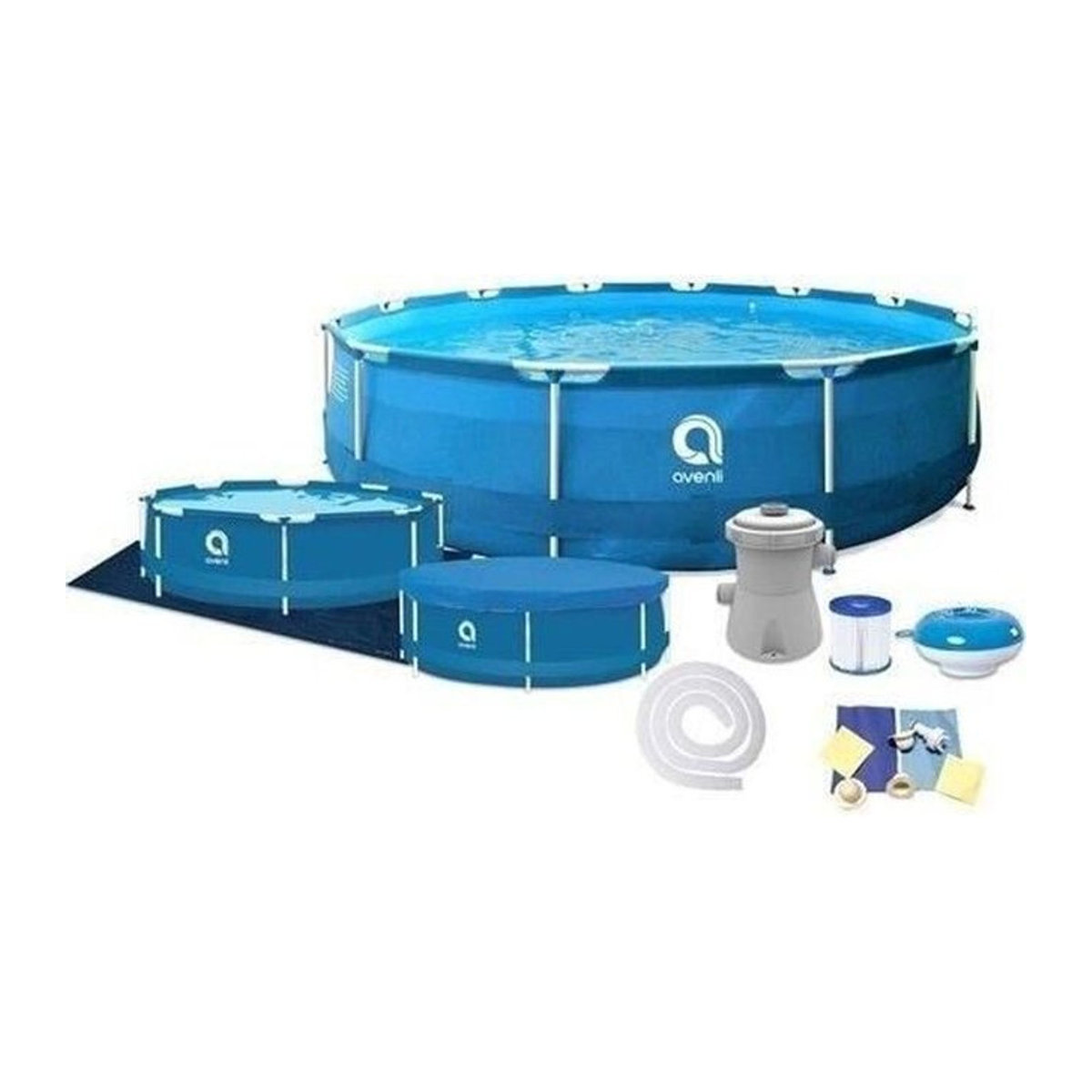 Viking Choice Avenli Aufstellpool Komplettset in Blau mit Pumpe und Filteranlage, Durchmesser: 366 cm, Höhe: 76 cm - Bild 2