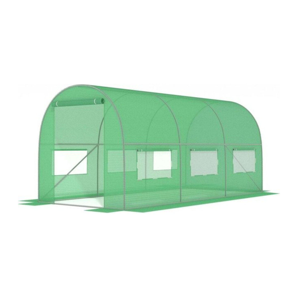 Viking Choice Gewächshaus mit Metallrahmen und grüner PE-Folie, B/T/H: 4 x 2,5 x 2 m - Bild 1