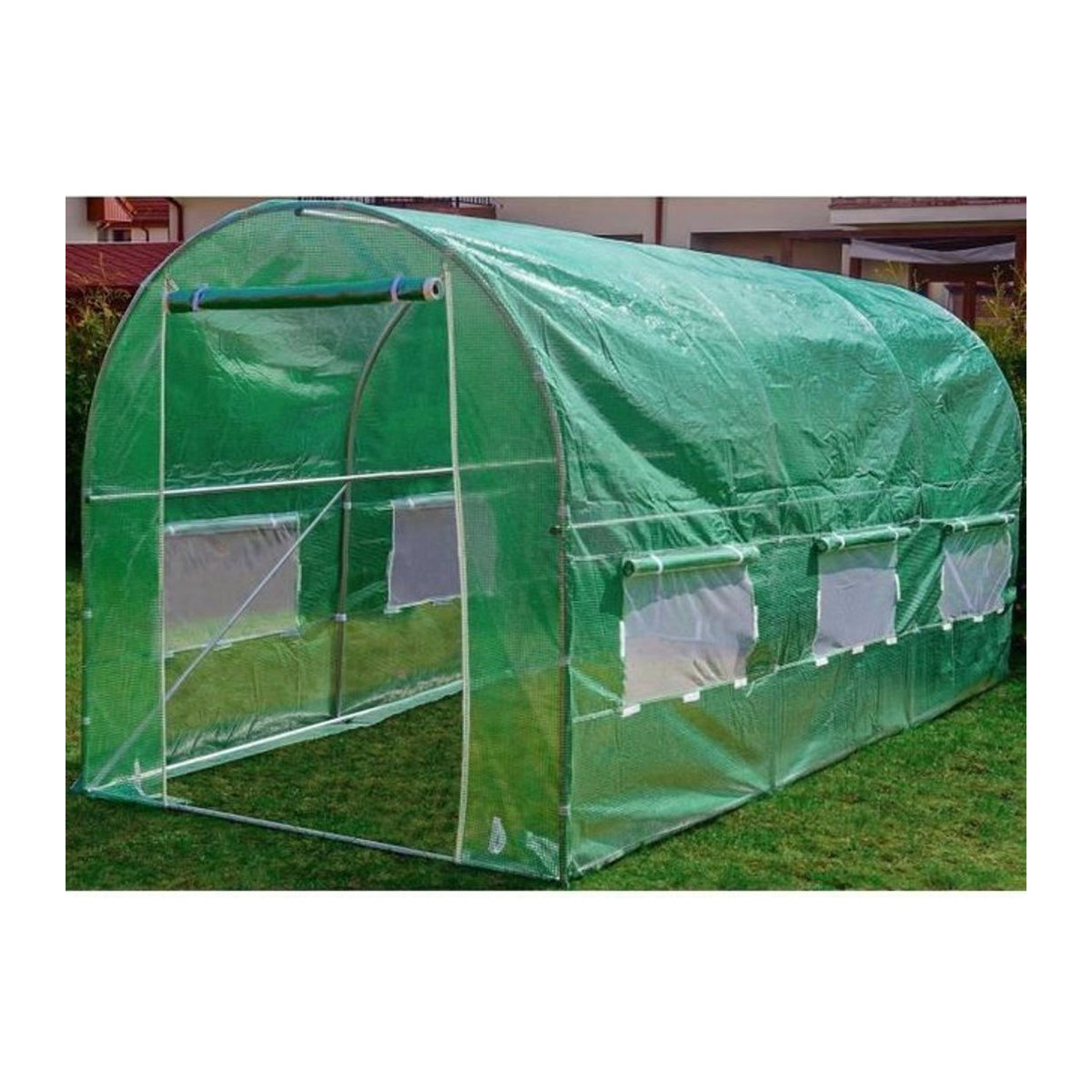 Viking Choice Gewächshaus mit Metallrahmen und grüner PE-Folie, B/T/H: 4 x 2,5 x 2 m - Bild 2