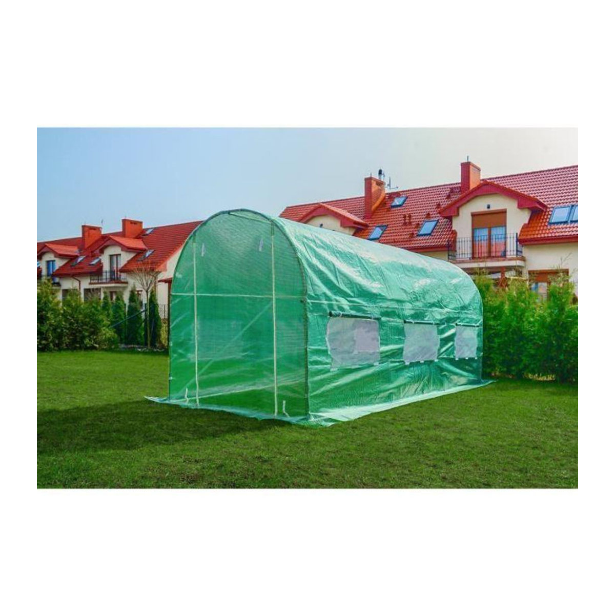 Viking Choice Gewächshaus mit Metallrahmen und grüner PE-Folie, B/T/H: 4 x 2,5 x 2 m - Bild 4