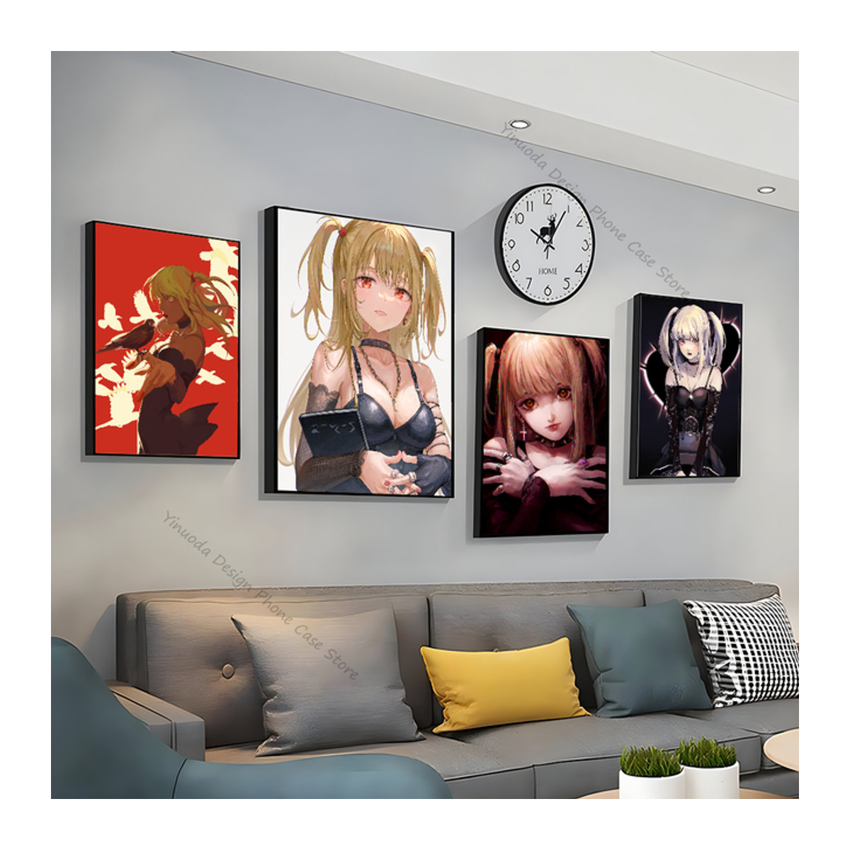Vintage Anime Wandposter Misa Amane aus Death Note, mehrfarbiges Porträt im Hochformat, rahmenlos - Bild 1