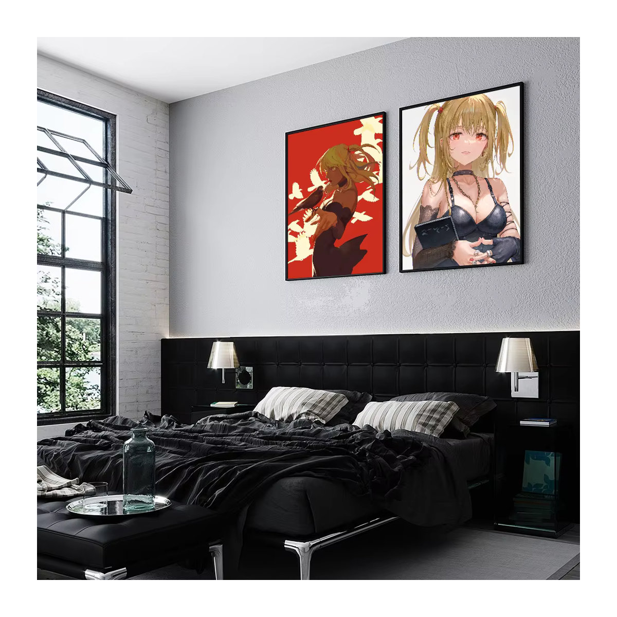 Vintage Anime Wandposter Misa Amane aus Death Note, mehrfarbiges Porträt im Hochformat, rahmenlos - Bild 2