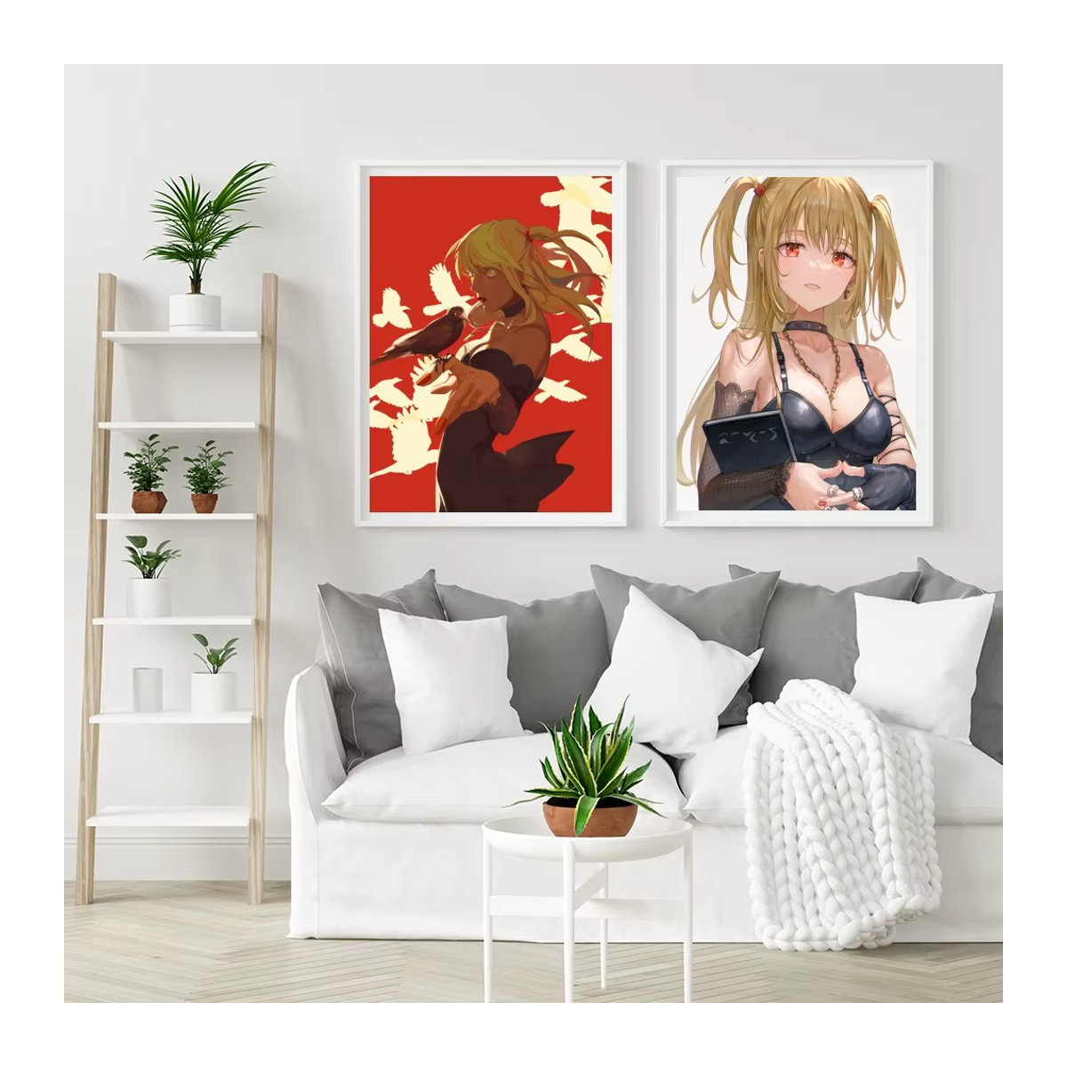 Vintage Anime Wandposter Misa Amane aus Death Note, mehrfarbiges Porträt im Hochformat, rahmenlos - Bild 3