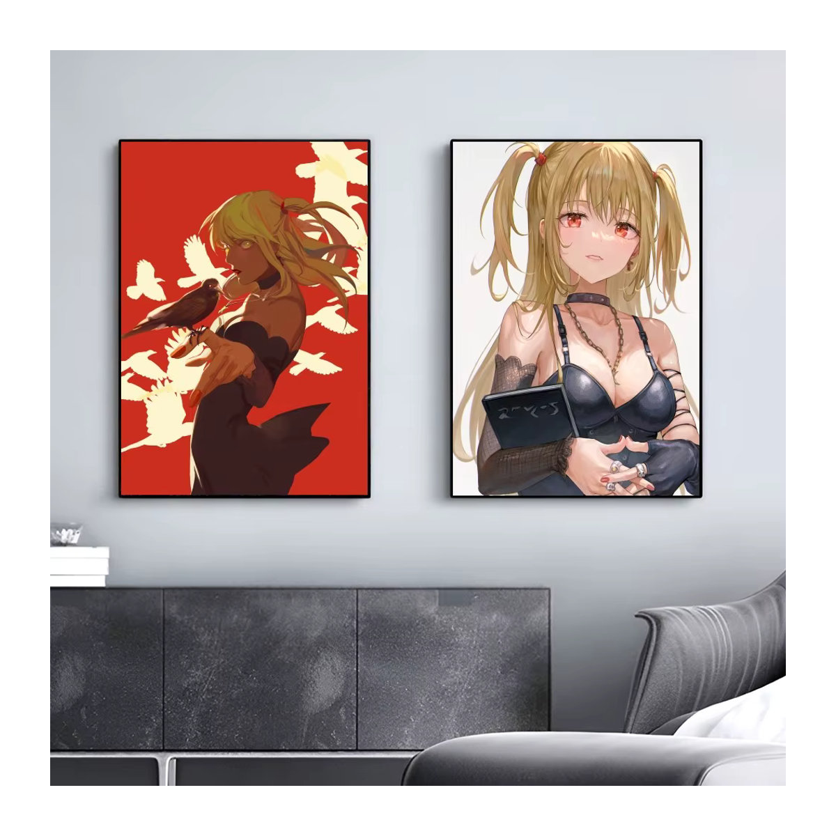 Vintage Anime Wandposter Misa Amane aus Death Note, mehrfarbiges Porträt im Hochformat, rahmenlos - Bild 4