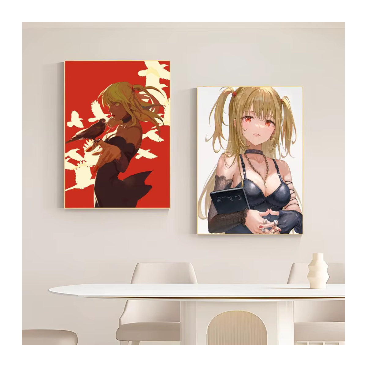 Vintage Anime Wandposter Misa Amane aus Death Note, mehrfarbiges Porträt im Hochformat, rahmenlos - Bild 5